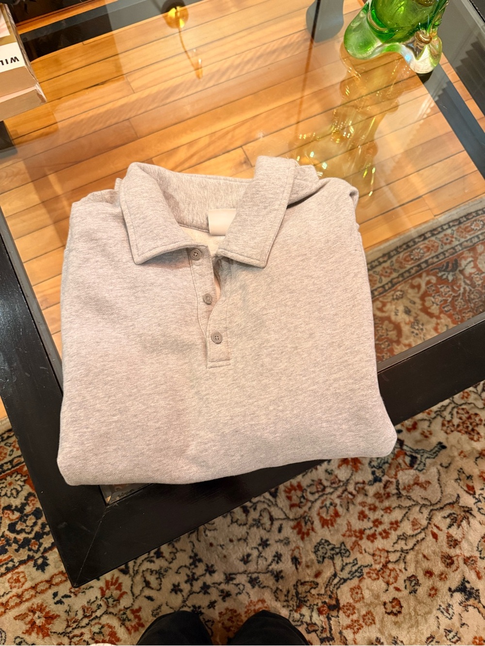 TNA grey oversized polo sweater